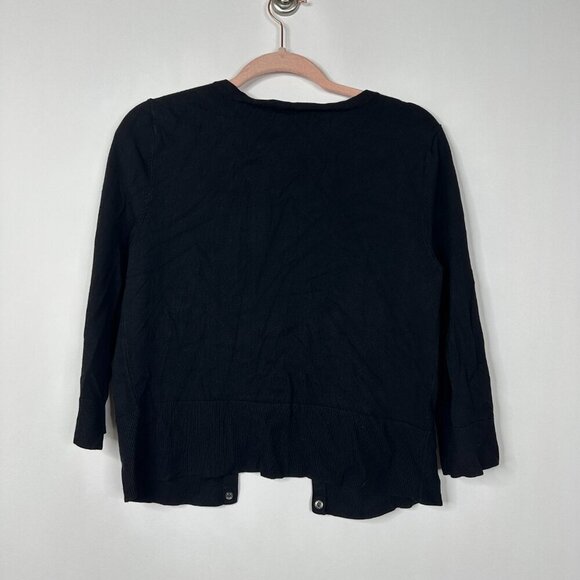 2/$30 White House Black Market Snap Button Cardigan in Black Medium #A0035 - Picture 4 of 7